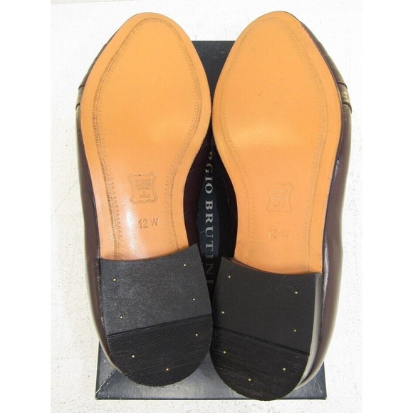 Mens Giorgio Brutini Pierce Wine Brown Leather Slip-On Dress Loafers 12 Wide NEW - Picture 5 of 5